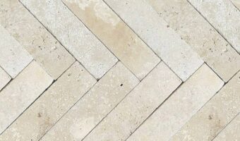 Classic Travertine Subway Tile – Herringbone, Unfilled